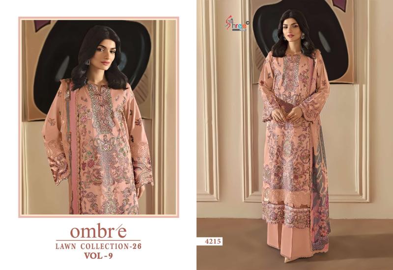Shree fab ombre lawn collection vol-9 wholesalers of designer salwar suits in surat - wholesale export